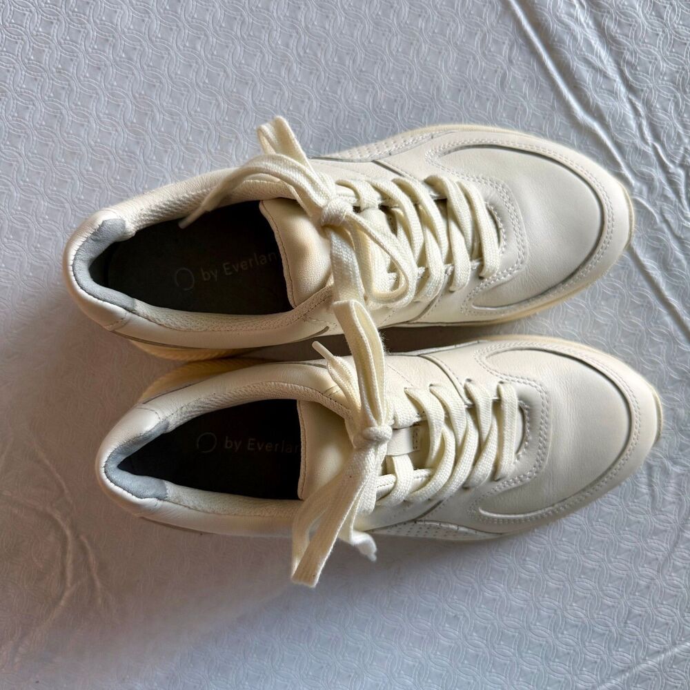 Everlane White Leather Sneakers Girls 4Y - Picture 6 of 9